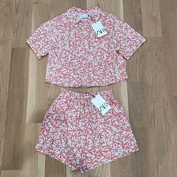 NWT Zara Daisy Shirt And Shorts Set 11/12 13/14 - Picture 2 of 11